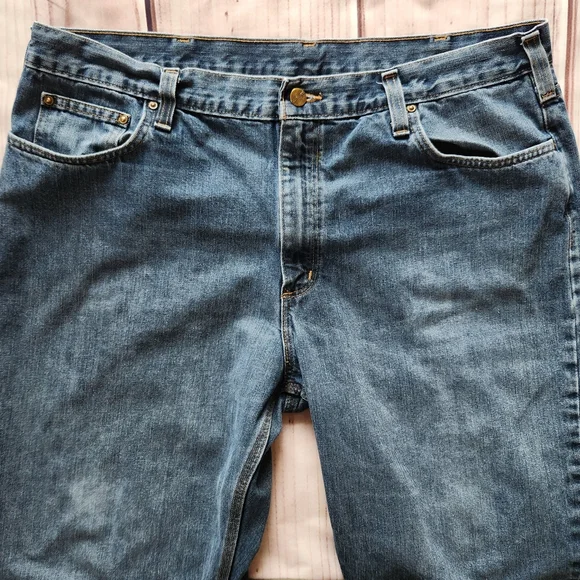 Carhartt "Holter" Relaxed Fit Straight Leg Blue Jeans | Men's Size 40x34 - Picture 3 of 11